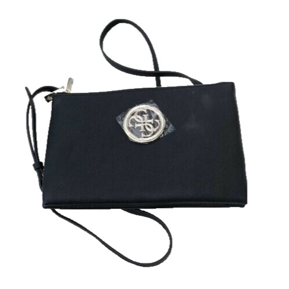 Guess Black Crossbody Bag Women logo Zipper Top Bag B000037